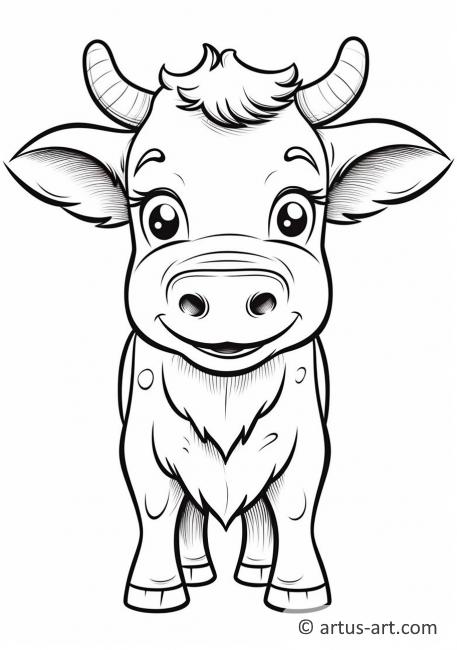 Çocuklar için Sığır Boyama Sayfası